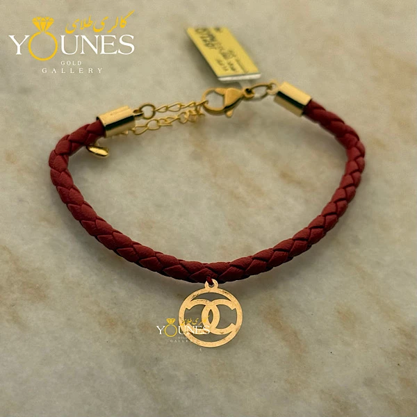 دستبند چرم گوچی طلا